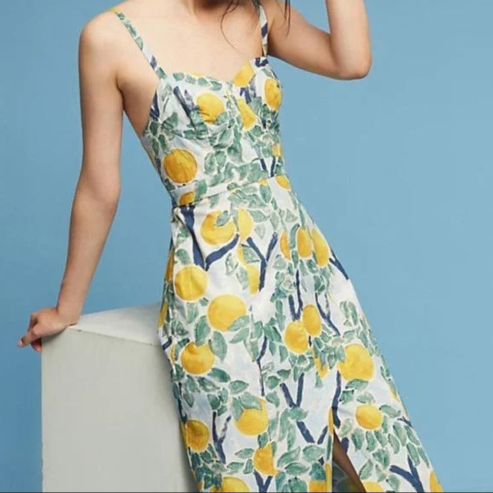 NEW Anthropologie Whit Dress Lemon